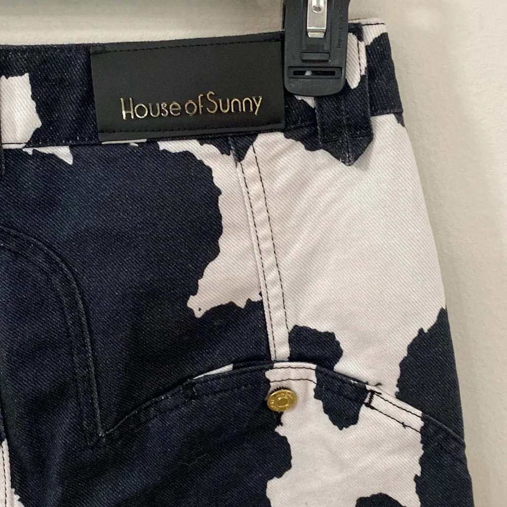 House of Sunny Jessie jeans in cow print size 4